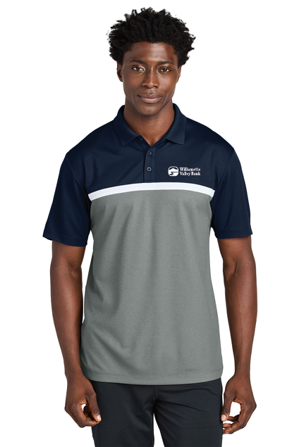 UV Micropique Colorblock Polo w/Embroidered Logo