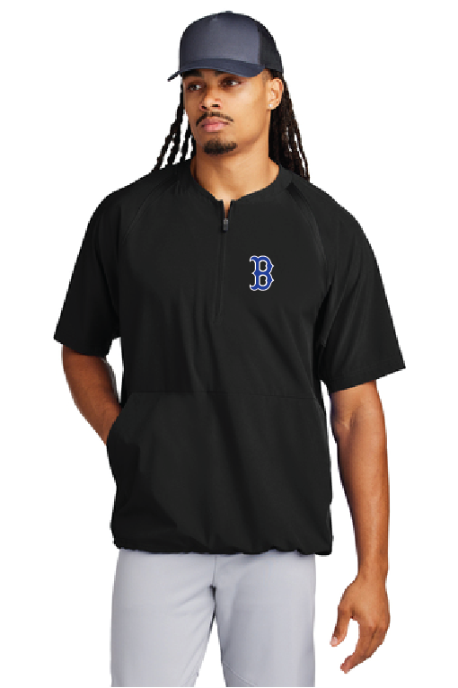 Repeat 1/2-Zip Short Sleeve Jacket w/Embroidered Logo