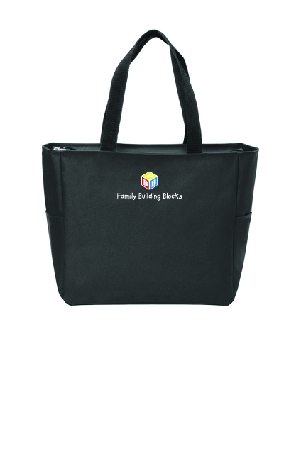 Essential Zip Tote w/Embroidered Logo