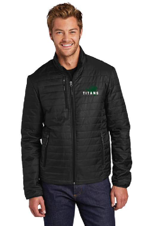 Packable Puffy Jacket w/Embroidered Logo