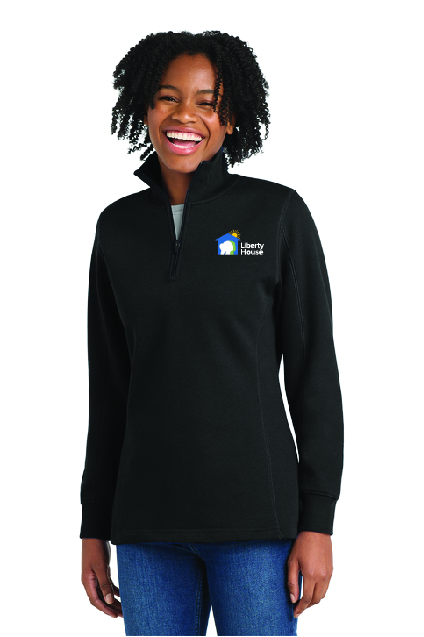 Ladies 1/4 Zip Sweatshirt- Full Color Logo